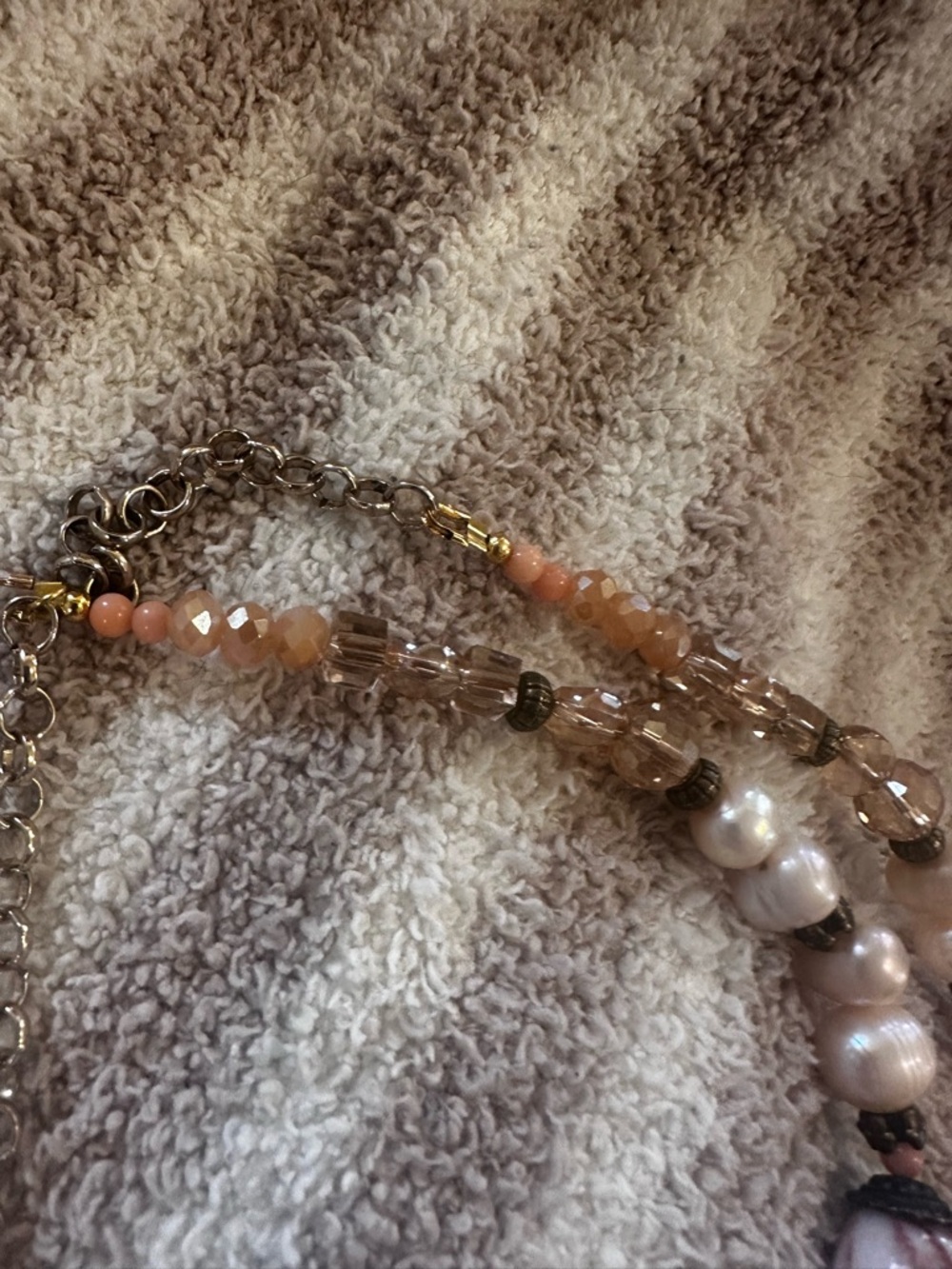 Artisan Pink Pearl and Peach Coral Necklace - Women Jewelry - Picture 12 of 13